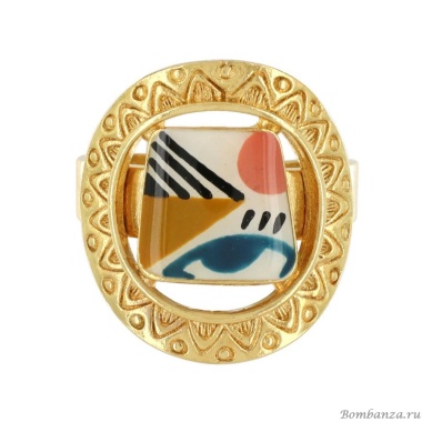 Кольцо TARATATA, Swing, разъемное, с цветной смолой, TT-E23-11425-20M золотистый