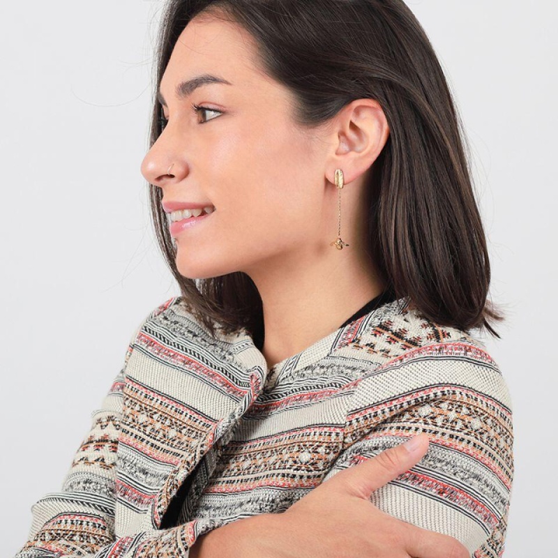 Серьги Taratata, Picolo, золотистые с подвесками птичками, TT-H19-20934-20D