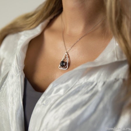 Колье Catherine Bijoux, Half moon, с кристаллом, CB25.1-5352AS серебристый