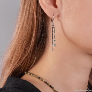 Серьги Lanzerotti, Verde, с кристаллами, LZ-24.12-552 бирюзовый Серьги Lanzerotti, Verde, с кристаллами, LZ-24.12-552 бирюзовый