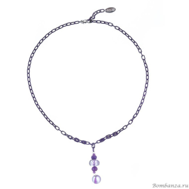 Колье Lanzerotti, Pervinca, сугилит, агат, аметист, кристалл матовый, LZ-22.05-103 фиолетовый