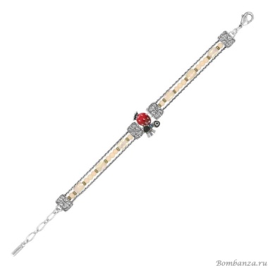 Браслет TARATATA, Chapardeuse, с цветной смолой, бусинами и нитью, TT-H24-07317-10M серебристый Браслет TARATATA, Chapardeuse, с цветной смолой, бусинами и нитью, TT-H24-07317-10M серебристый