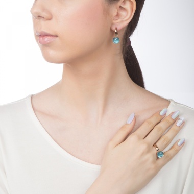 Кольцо Qudo, Firenze aqua 18 мм 610082 BL/RG Кольцо Qudo, Firenze aqua 18 мм 610082 BL/RG