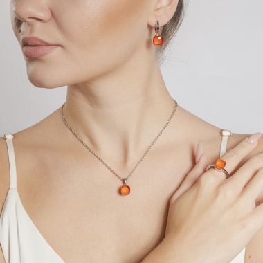 Кольцо Qudo, Firenze orange glow 16.5 мм 611931 BR/S Кольцо Qudo, Firenze orange glow 16.5 мм 611931 BR/S