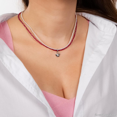 Колье Lanzerotti, Glicine, двойное, жемчуг, кристаллы, корона, LZ-24.04-193 розовый