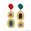 Серьги TARATATA, Joyeuse, асимметричные,с цветной смолой, бусинами, TT-H24-11919-20M золотистый Серьги TARATATA, Joyeuse, асимметричные,с цветной смолой, бусинами, TT-H24-11919-20M золотистый