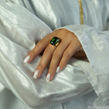 Кольцо Catherine Bijoux, Crystal diva, разъемное, с кристаллом, CB25.1-5281DG зеленый