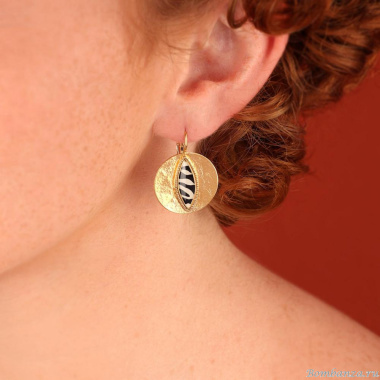 Серьги TARATATA, Zebra, с цветной смолой и узорами, TT-H25-04723-202 черный