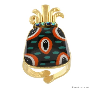 Кольцо TARATATA, Awa, разъемное, со стразами и смолой, TT-E23-12427-20M золотистый