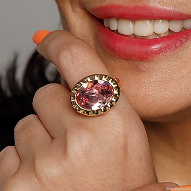 Кольцо Qudo, TIVOLA UNICA big (G/P) Light rose 58, 686649 Кольцо Qudo, TIVOLA UNICA big (G/P) Light rose 58, 686649