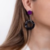 Серьги Nuance, асимметричные, с подвеской-кольцом, NFN-24.04-056 фиолетовый
