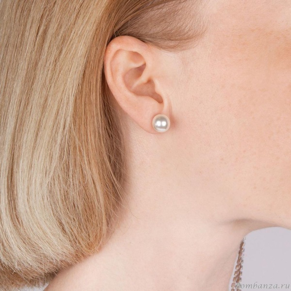 Серьги Moon Paris, Bohemia, асимметрия, 3 шт., жемчуг, кристаллы, MB-21.07-010 серебристый