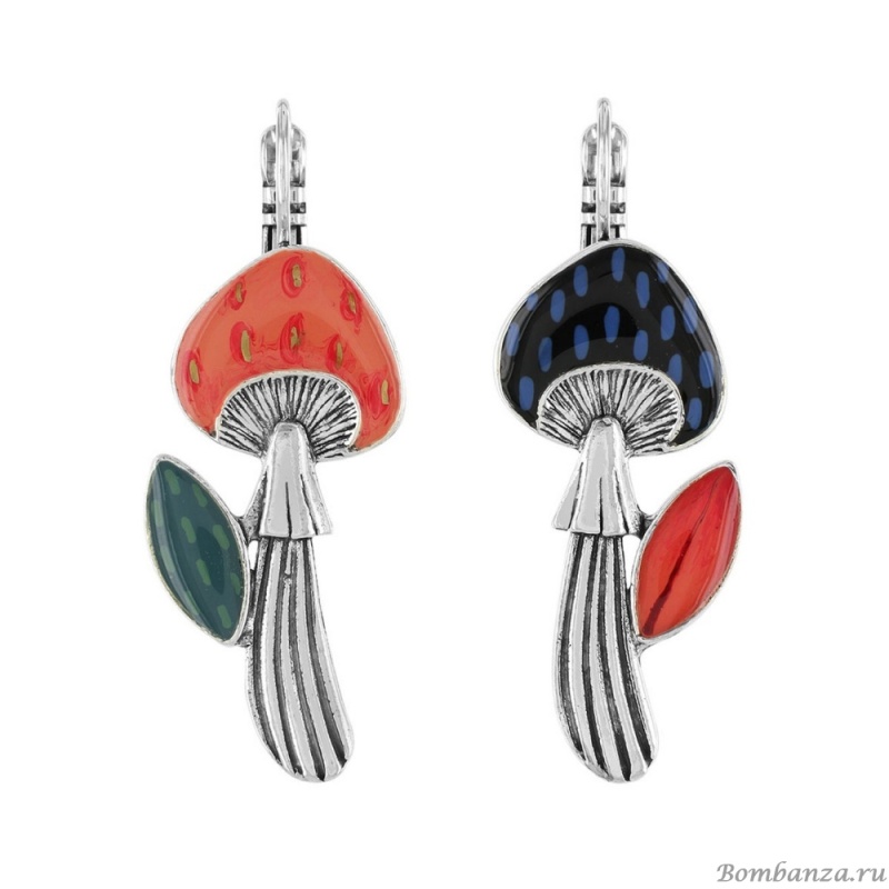 Серьги TARATATA, Sweet dream, асимметричные, с цветной смолой, TT-H23-10761-10M серебристый
