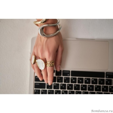 Кольцо Moon Paris, разъемное, в виде листка оливковой ветви, Mo-Y25.02-012 золотистый