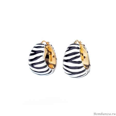 Серьги Francesca Bianchi, кольца, с эмалью, FB25.2-3S золотистый