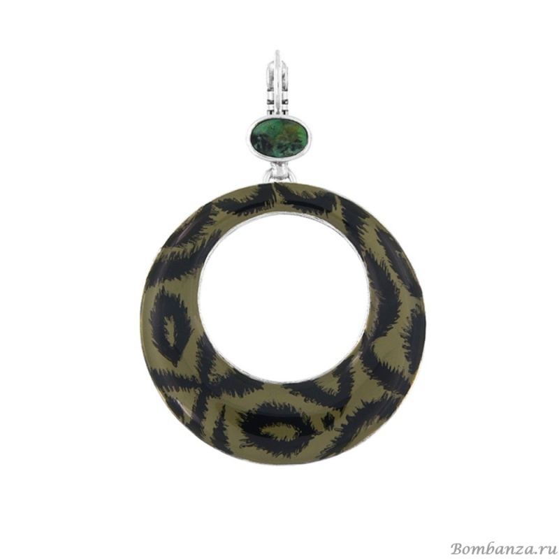Серьги TARATATA, Tabby, цветная смола, узоры, цоизит, TT-H25-05739-102 черный