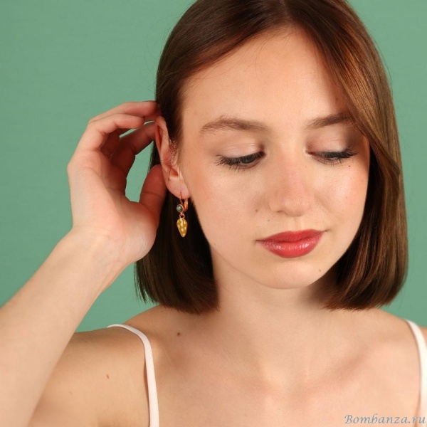 Серьги TARATATA, Archipel, с цветной смолой и тонированным кварцем, TT-E24-03720-20Y желтый