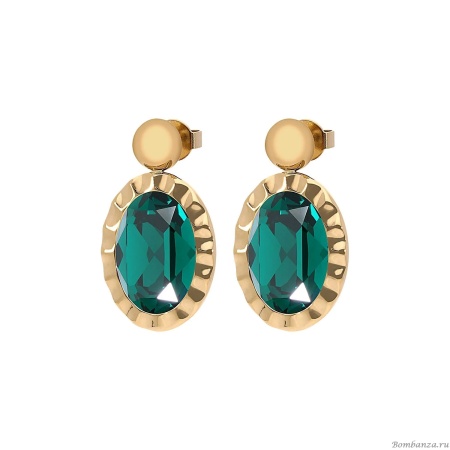 Серьги Qudo, TIVOLA UNICA big (G/P) Emerald 2,65cm, 332049 Серьги Qudo, TIVOLA UNICA big (G/P) Emerald 2,65cm, 332049
