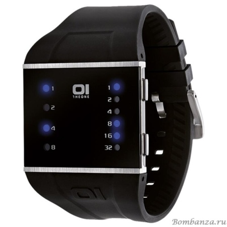 Бинарные часы The One, Slim Square черные, SLS102B3