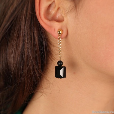Серьги TARATATA, Glam Rock, со стеклянными бусинами, TT-H23-08936-202 черный Серьги TARATATA, Glam Rock, со стеклянными бусинами, TT-H23-08936-202 черный