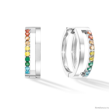 Серьги Coeur de Lion, Multicolour Silver, 0136/21-1517 Серьги Coeur de Lion, Multicolour Silver, 0136/21-1517