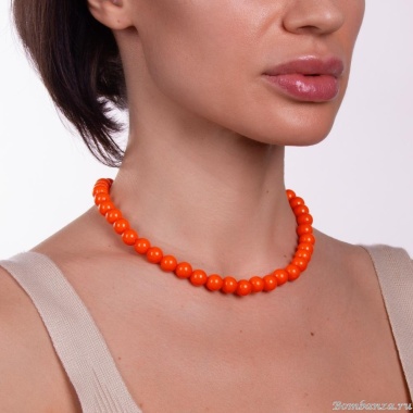 Колье Moon Paris, Valentine, с акриловыми бусинами, MVL-22.12-002 оранжевый Колье Moon Paris, Valentine, с акриловыми бусинами, MVL-22.12-002 оранжевый