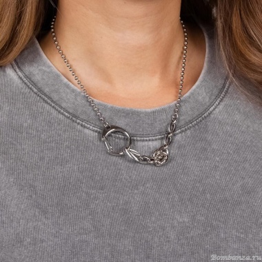 Колье Moon Paris, Ringo, с микробусинами, MR-24.06-039 серебристый