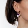 Серьги Nuance, с кристаллами, цветком и бусиной, NFN-24.01-025 фиолетовый