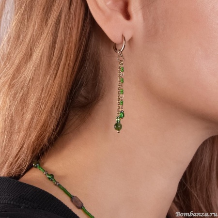 Серьги Lanzerotti, Verde, с жадом и гематитом, LZ-24.12-566 зеленый Серьги Lanzerotti, Verde, с жадом и гематитом, LZ-24.12-566 зеленый
