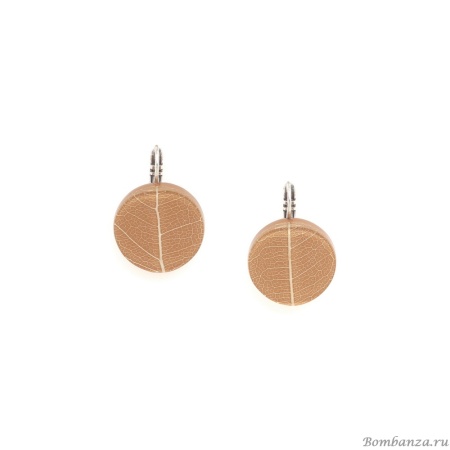 Серьги Nature Bijoux, Ficus Carica, с акрилом и смолой, NB25.2-12-90267 бежевый
