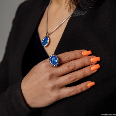 Кольцо Qudo, TIVOLA UNICA big (S/P) Royal blue delite 54, 688150 Кольцо Qudo, TIVOLA UNICA big (S/P) Royal blue delite 54, 688150