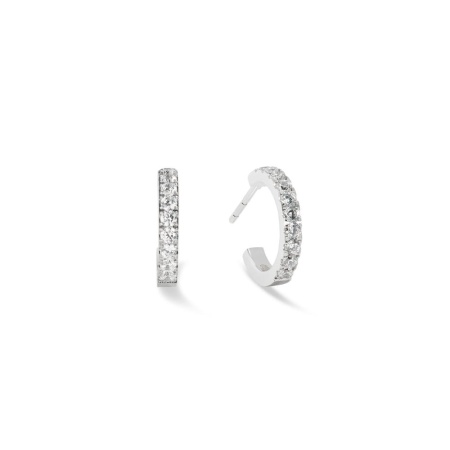 Серьги Coeur de Lion, Hoop Crystal-Silver 15мм, 0146/23-1817