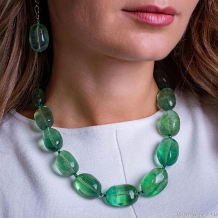 Колье Lanzerotti, Ispirazione, флюорит, пренит, цирконий, гематит, LZ-24.10-459 зеленый