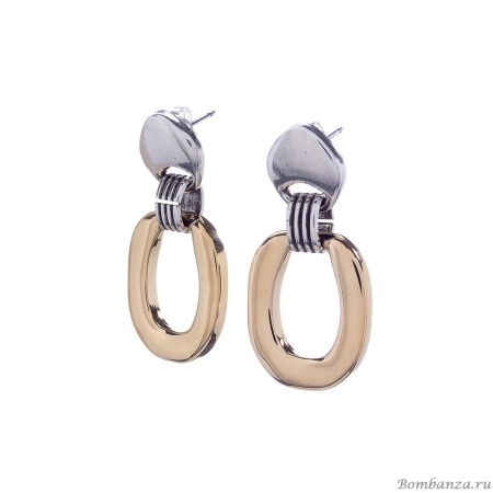 Серьги Ciclon, Greta, двухцветный металл, CN-220619 золотистый