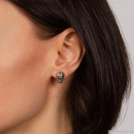 Серьги Tra-la-ra, Tatoo, с черепом и кристаллами, TLR24-522P102 красный