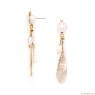 Серьги Nature Bijoux, Sweet Pearl, морская раковина, жемчуг, NB21.1-12-75403 бежевый