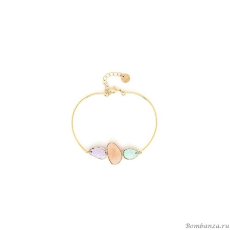 Браслет Franck Herval, Aurore, с ракушками Capiz в смоле, FH24.2-13-72782 золотистый