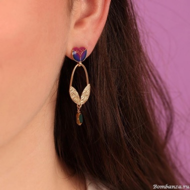 Серьги TARATATA, Crocus, асимметричные,смола,микрошарики,бусины, TT-H24-02954-203 красный Серьги TARATATA, Crocus, асимметричные,смола,микрошарики,бусины, TT-H24-02954-203 красный