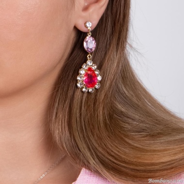 Серьги Moon Paris, Ringo Queen, асимметричные, бант, кристаллы, MRQ-24.05-006 розовый