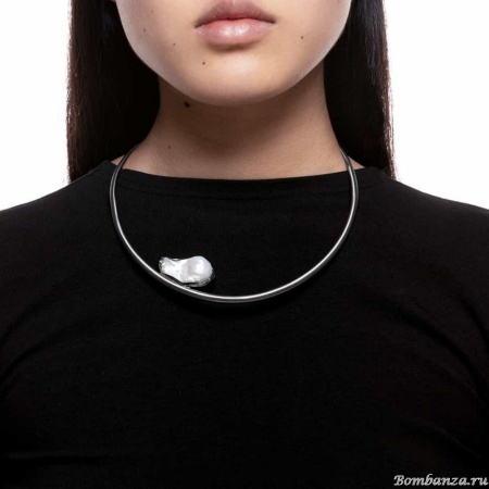 Колье Katerina Vassou, Lulit, гривна, с жемчугом, KV23.2-308328 серебристый