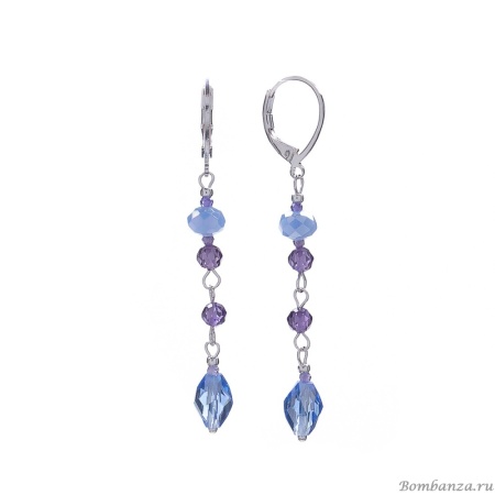 Серьги Lanzerotti, Pervinca, с аметистом и кристаллами, LZ-22.05-092 сиреневый