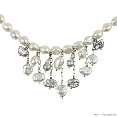 Колье Lanzerotti, Gelido, с жемчугом и подвесками, LZ-25.02-025 белый