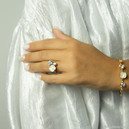 Кольцо Catherine Bijoux, Starlight, разъемное, с кристаллами, CB25.1-5417DG белый