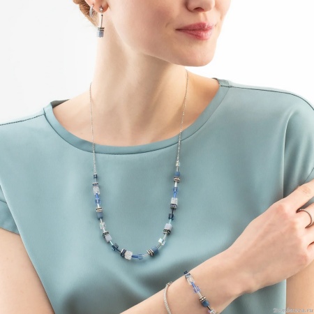 Колье Coeur de Lion, Blue-Silver, 3035/10-0717 Колье Coeur de Lion, Blue-Silver, 3035/10-0717