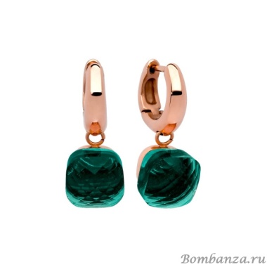 Серьги Qudo, Firenze emerald, 300095 G/RG Серьги Qudo, Firenze emerald, 300095 G/RG