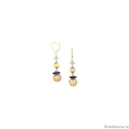 Серьги Franck Herval, Baya, с костью и кокосом, FH24.2-12-68970 золотистый