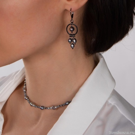 Серьги Lanzerotti, Draghi, с жемчугом, LZ-23.12-423 серый Серьги Lanzerotti, Draghi, с жемчугом, LZ-23.12-423 серый