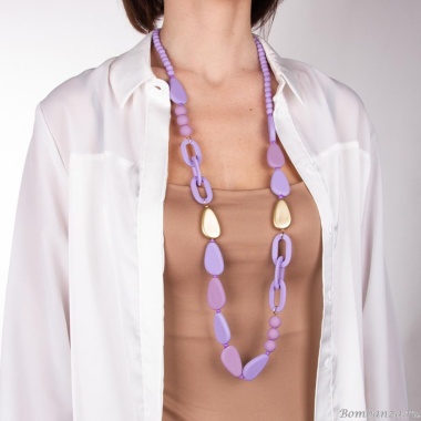 Колье Moon Paris, Lorian, со вставками из каучука, ML-22.02-018 сиреневый Колье Moon Paris, Lorian, со вставками из каучука, ML-22.02-018 сиреневый