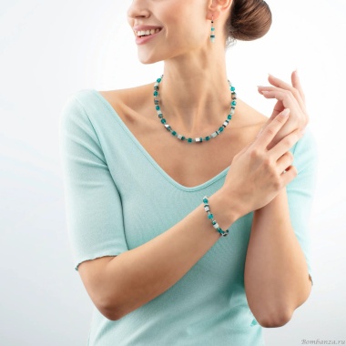 Колье Coeur de Lion, Dark Green-Silver, 4010/10-0548 Колье Coeur de Lion, Dark Green-Silver, 4010/10-0548