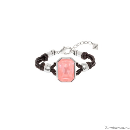 Браслет VIDDA, Lily, кожаный, с кристаллом Swarovski, VD25.1-02082 розовый